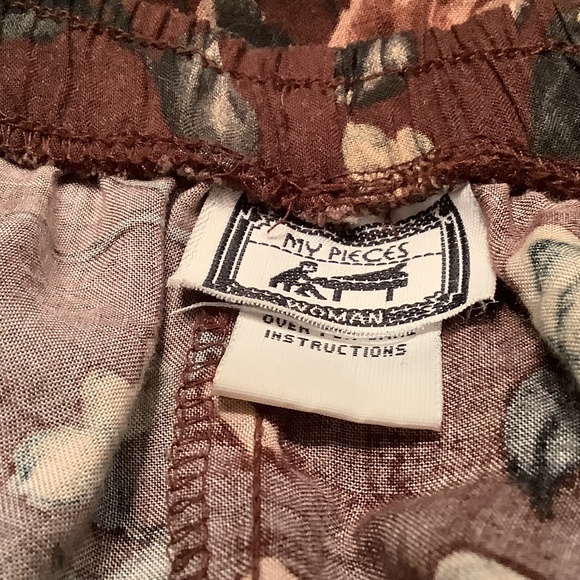 Plus size 2X skirt with elastic waistband earth colors fabric - Picture 3 of 8